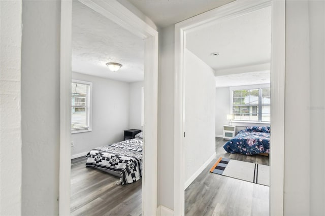 3419 19th St E, Bradenton, FL 34208 - hallway featuring wood finished floors and baseboards