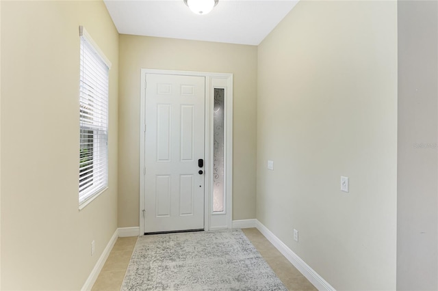 view of tiled foyer