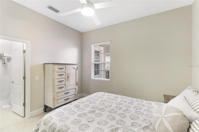 bedroom featuring ceiling fan