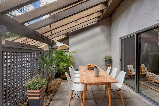 view of patio / terrace featuring a pergola