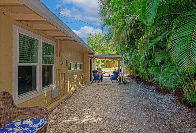 view of home's exterior with a patio