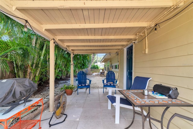 view of patio featuring area for grilling