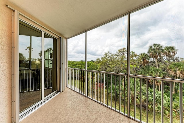 view of unfurnished sunroom