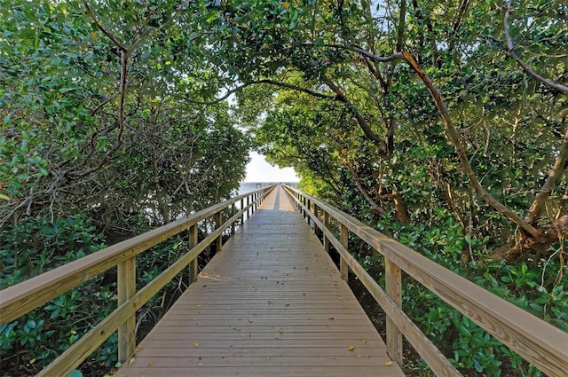 view of dock area