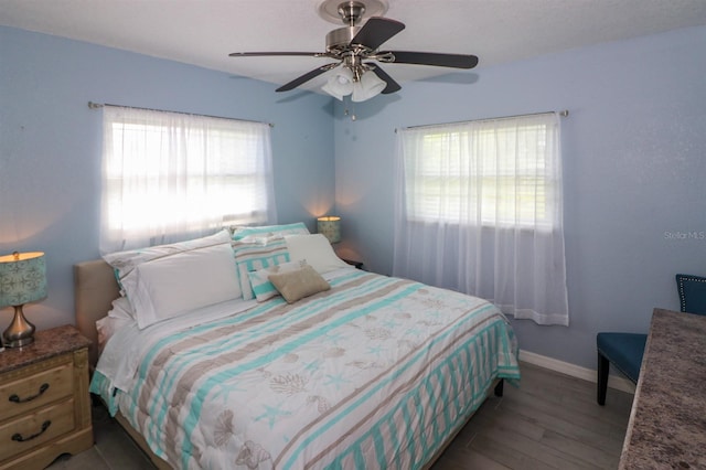 22119 Laramore Ave, Port Charlotte, FL 33952 - bedroom with baseboards, light wood-type flooring, and a ceiling fan