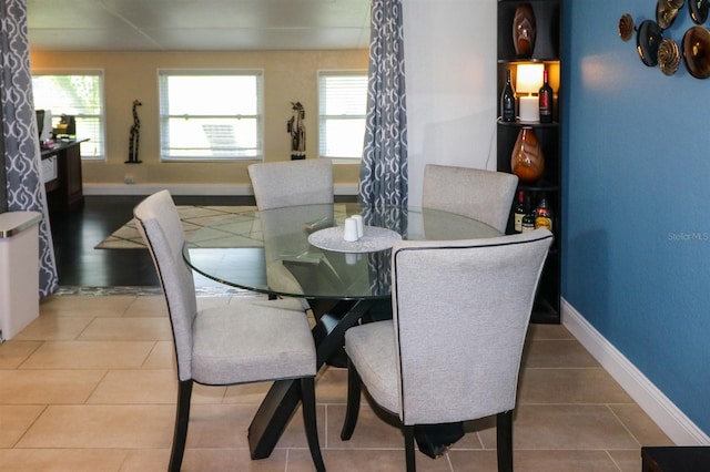 view of tiled dining area