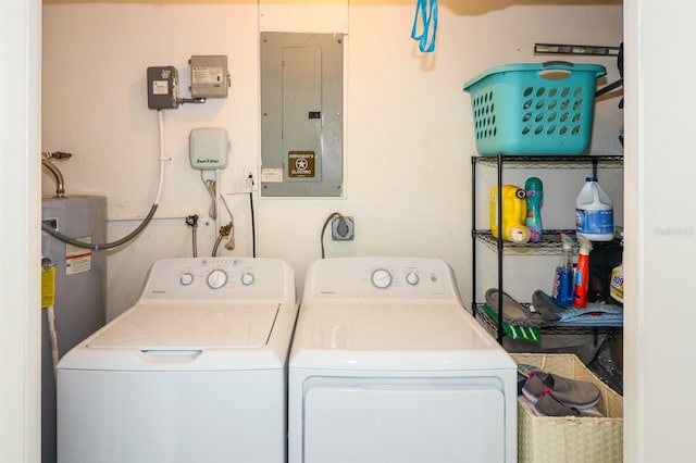 22119 Laramore Ave, Port Charlotte, FL 33952 - clothes washing area with electric panel and washer and dryer
