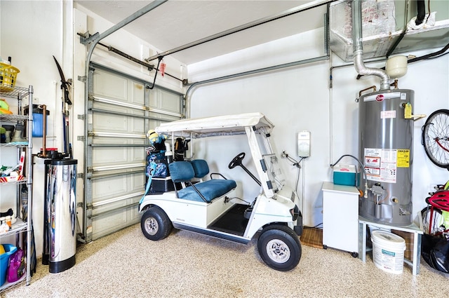 garage featuring gas water heater