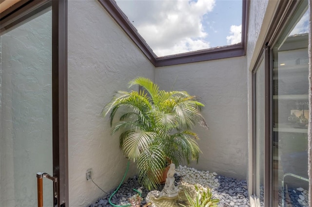 details featuring stucco siding