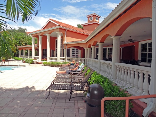 view of patio / terrace with ceiling fan