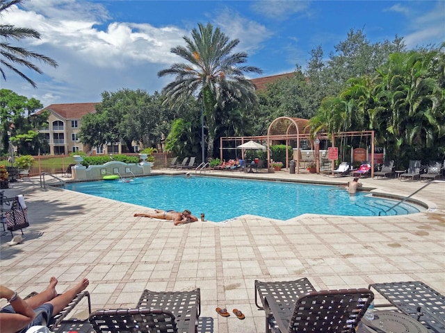 view of pool with a patio area