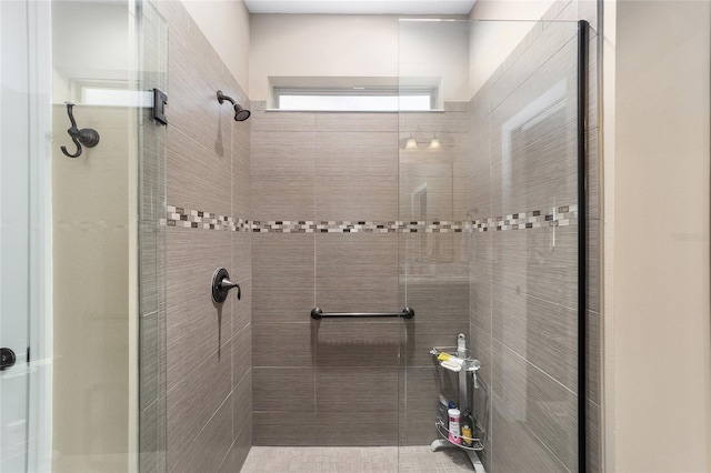 bathroom featuring an enclosed shower