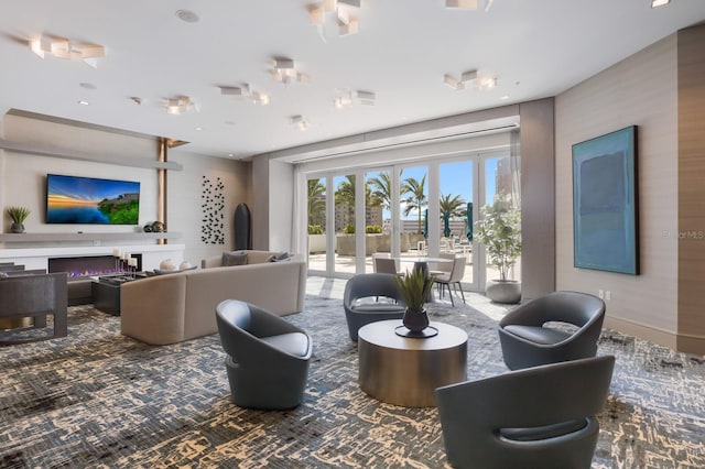 living room featuring french doors