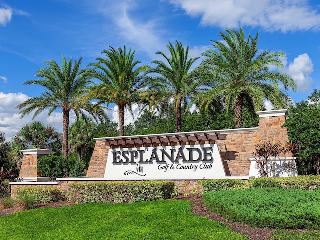 view of community sign