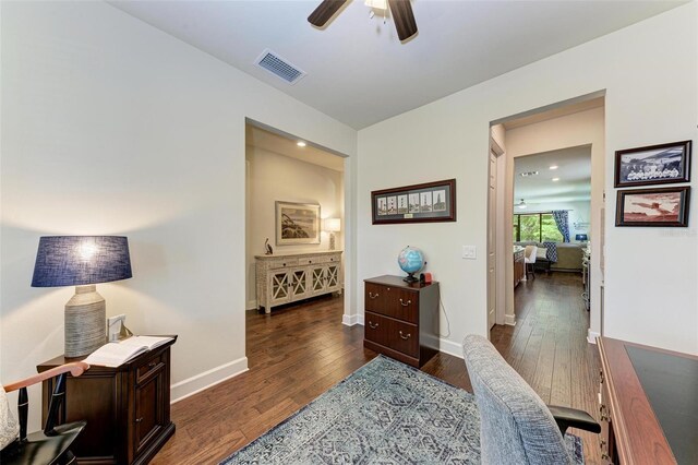 7572 Viola Loop, Lakewood Ranch, FL 34202 - hallway with wood-type flooring and recessed lighting