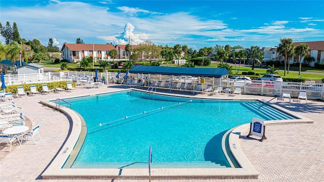 view of pool with a patio