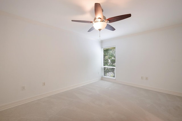 1542 Oak St Unit 6, Sarasota, FL 34236 - spare room with light colored carpet, ceiling fan, and crown molding