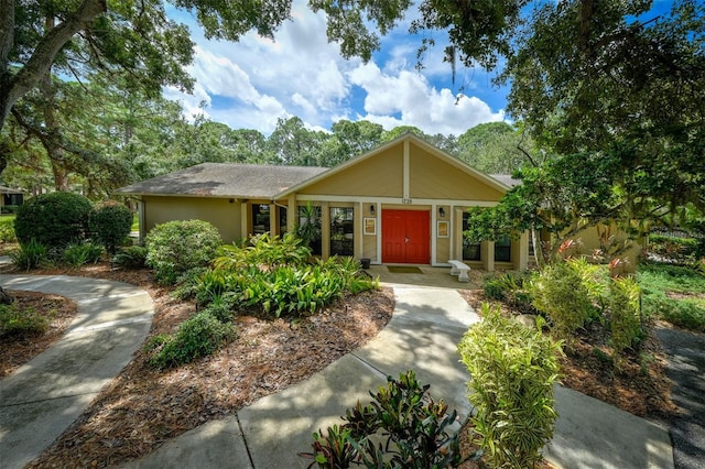 view of front of home with stucco siding