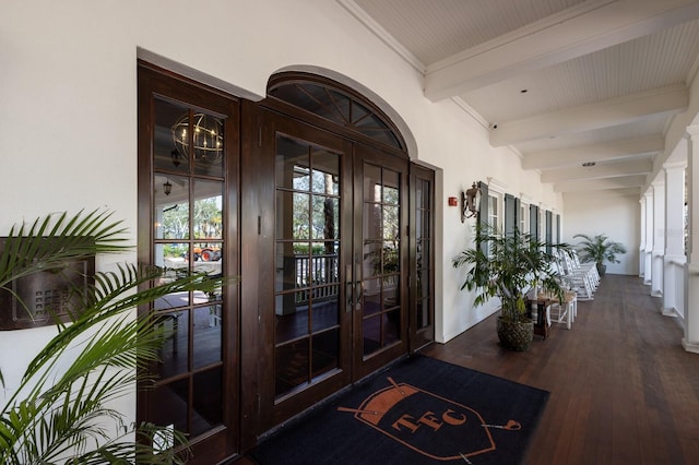 property entrance featuring french doors