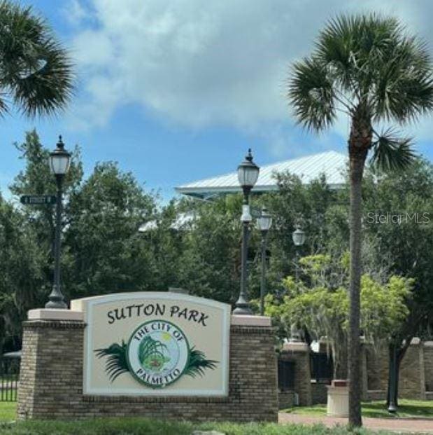 view of community sign