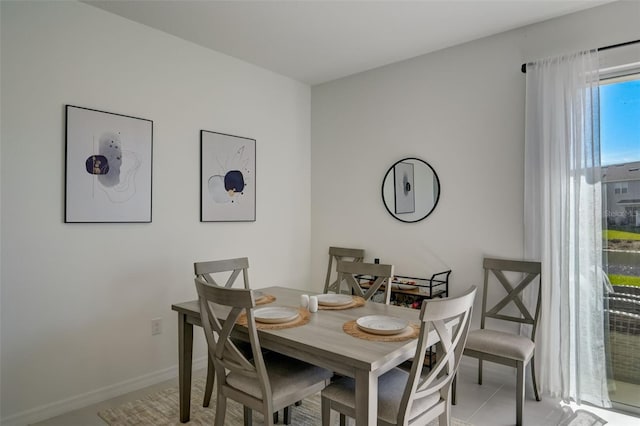 view of tiled dining room