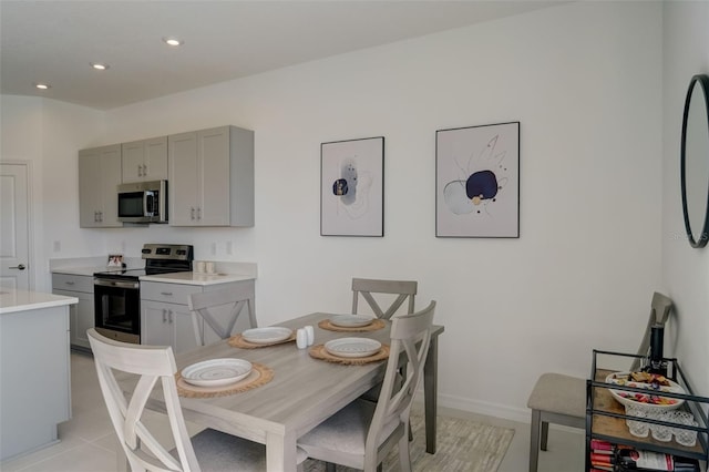 view of tiled dining room