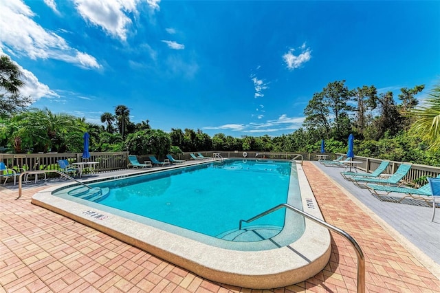 view of pool with a patio area