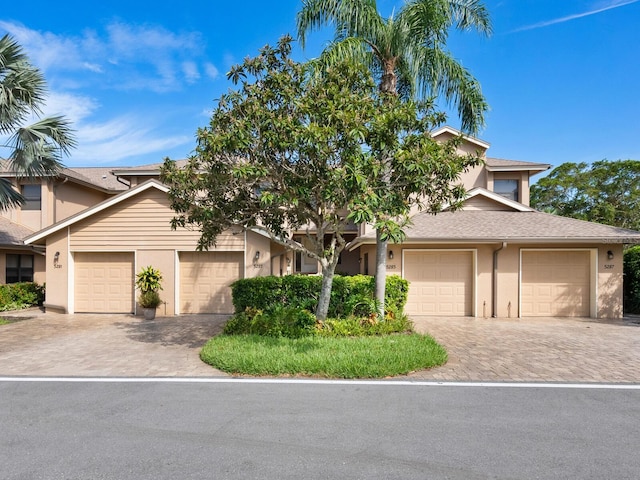 view of front of house with a garage