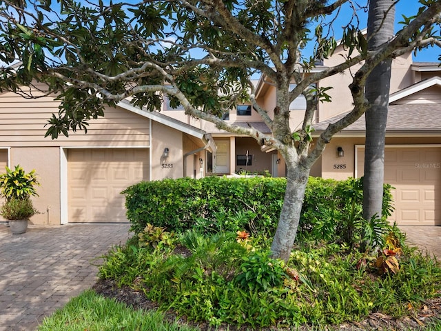 view of front of home with a garage