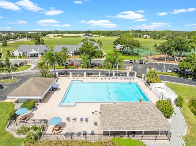 view of pool featuring a patio area