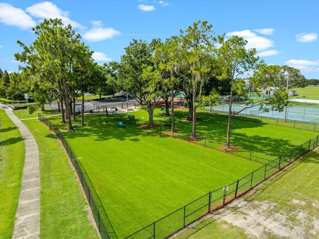 view of community with a lawn