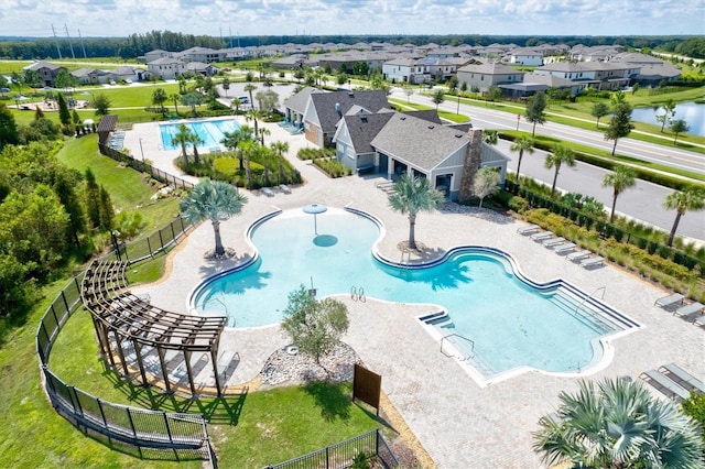 14607 Swiss Bridge Dr, Lithia, FL 33547 - pool with a residential view and fence