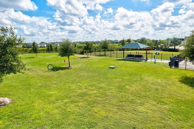 14607 Swiss Bridge Dr, Lithia, FL 33547 - view of yard featuring fence and a gazebo