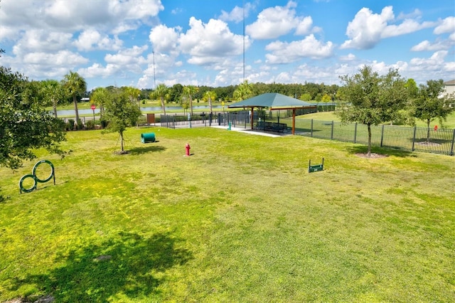 view of community with a lawn