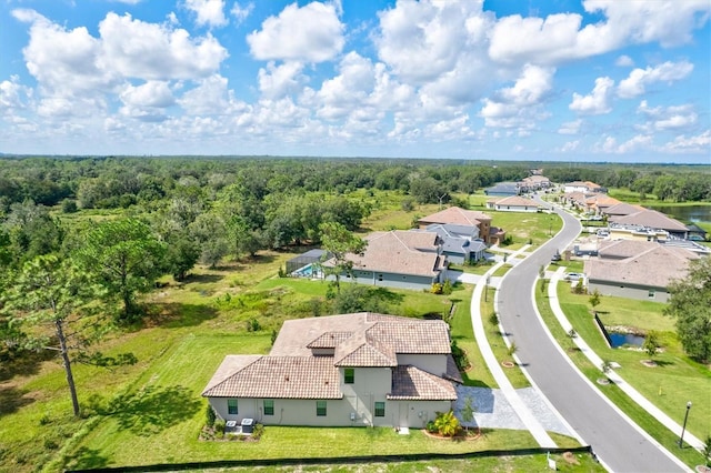14607 Swiss Bridge Dr, Lithia, FL 33547 - aerial view featuring a forest view