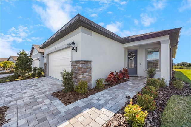 view of front of house with a garage