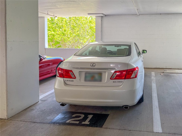 garage with a carport