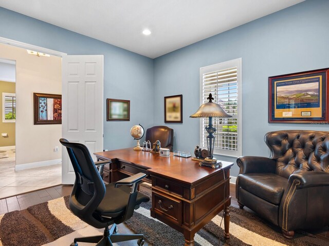 office featuring hardwood / wood-style floors