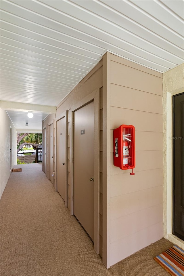 corridor with carpet floors