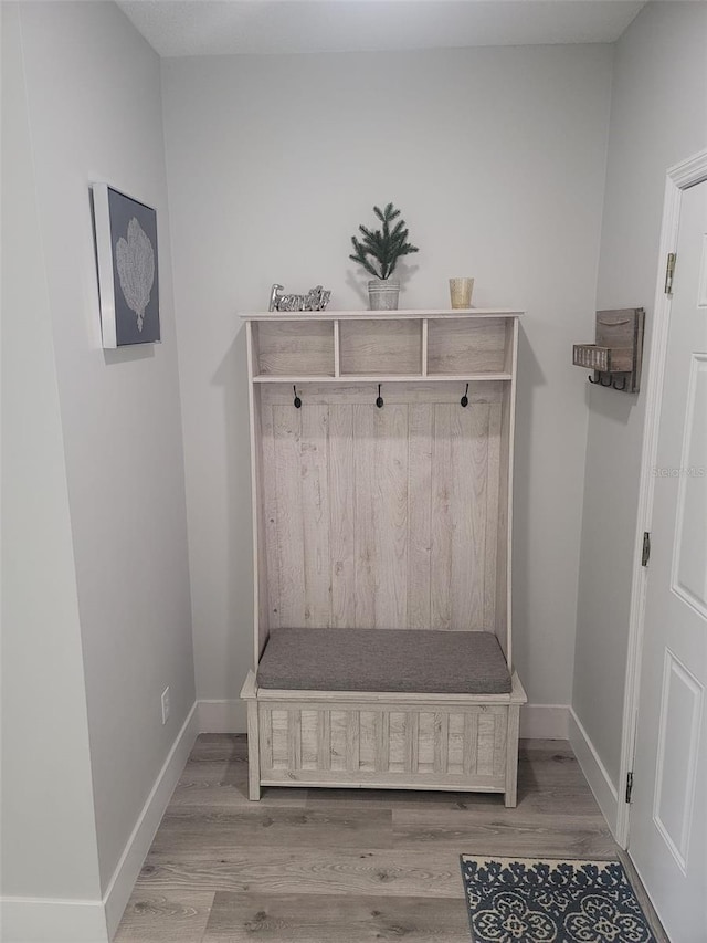 mudroom featuring light hardwood / wood-style floors