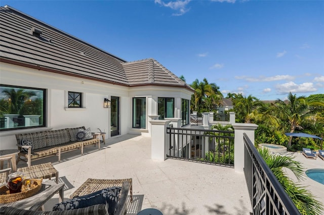 view of patio featuring an outdoor living space