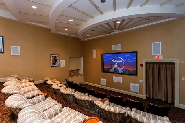 view of carpeted home theater room