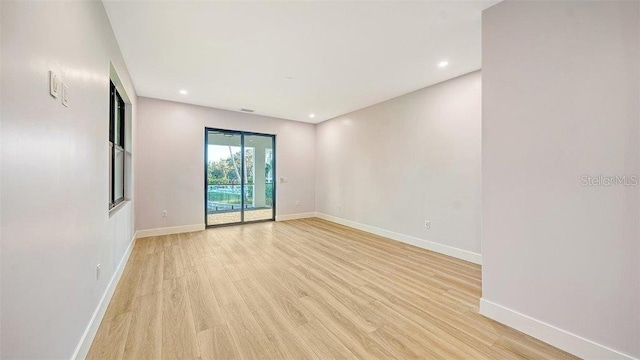 empty room featuring light hardwood / wood-style flooring