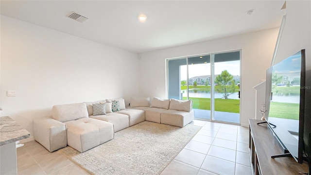 view of tiled living room