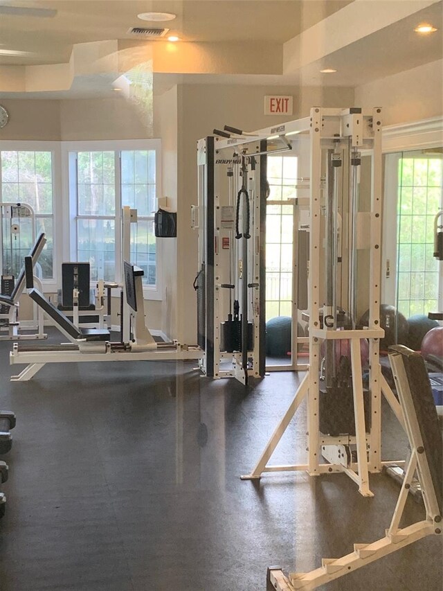 exercise room with visible vents