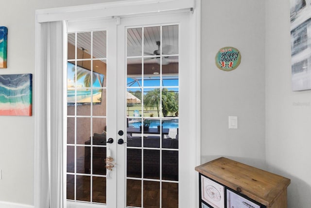 entryway with french doors