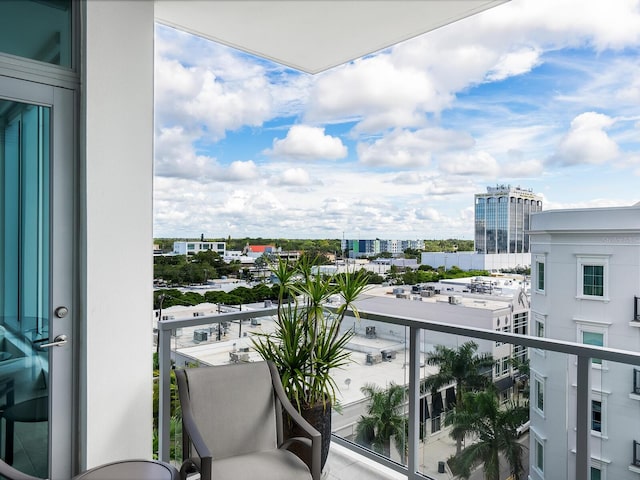 balcony with a city view