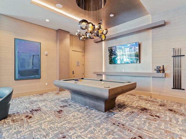 game room featuring pool table