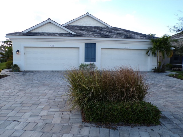 exterior space featuring a garage