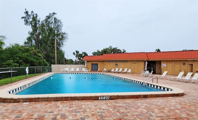 view of pool with a patio area